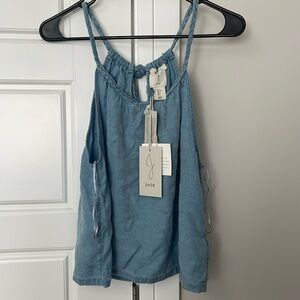 Joie Vintage Lyocell Light Blue Denim Jean Look Tank Top Size L Womens